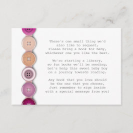 botón rosa Baby Shower Insertar tarjeta