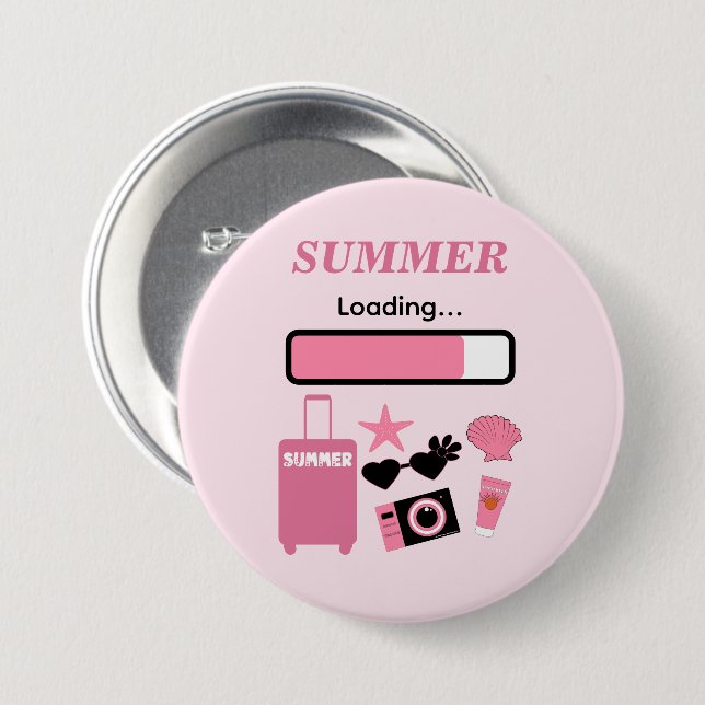 Botón Rosa de Carga de Verano (Anverso y reverso)