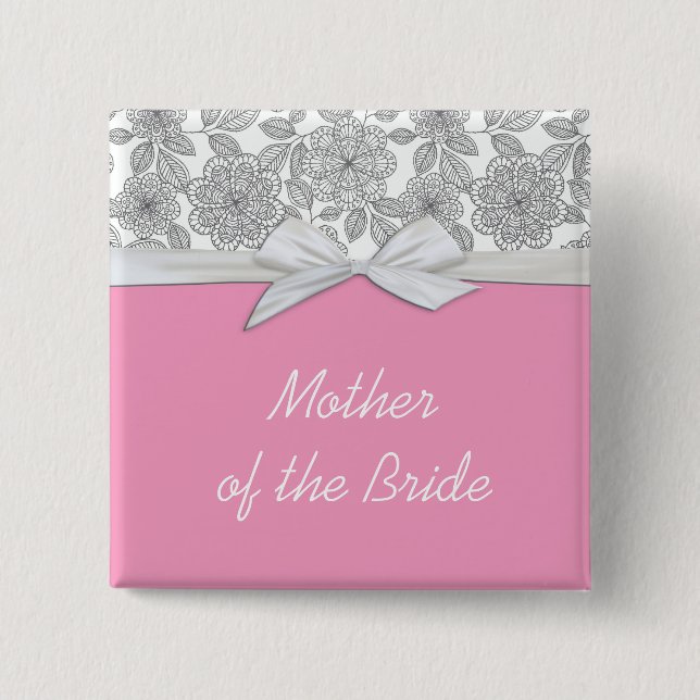 botón rosa de Damasco floral gris de lujo (Anverso)