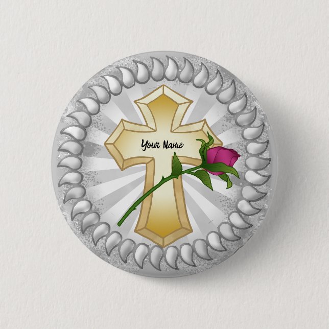 botón Rosa de la cruz cristiana (Anverso)