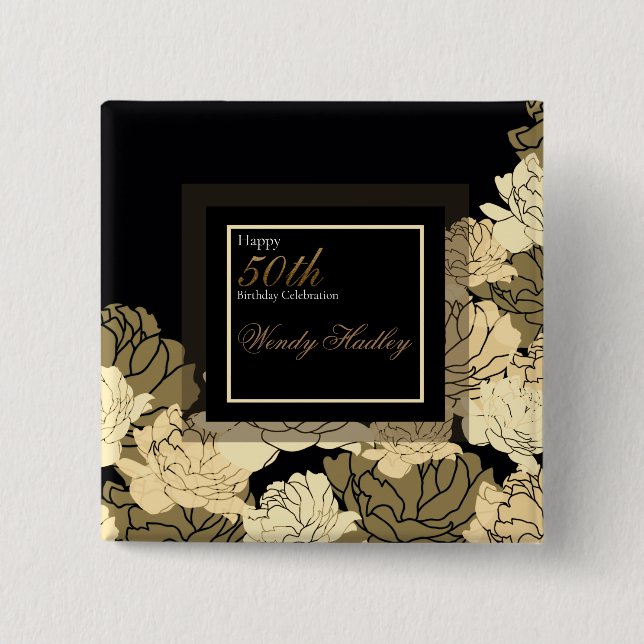 botón rosa de oro, bronceado y amarillo para 50 añ (Anverso)