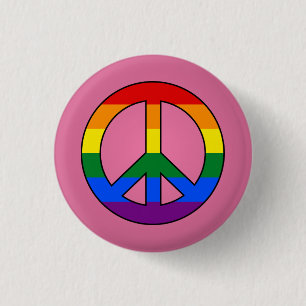 botón rosa de señal de paz de bandera LGBT