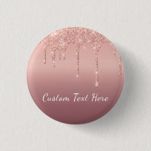 botón Rosa de texto personalizado Oro Rubor Purpur