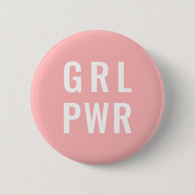 botón rosa GRL PWR, botón feminista (Anverso)