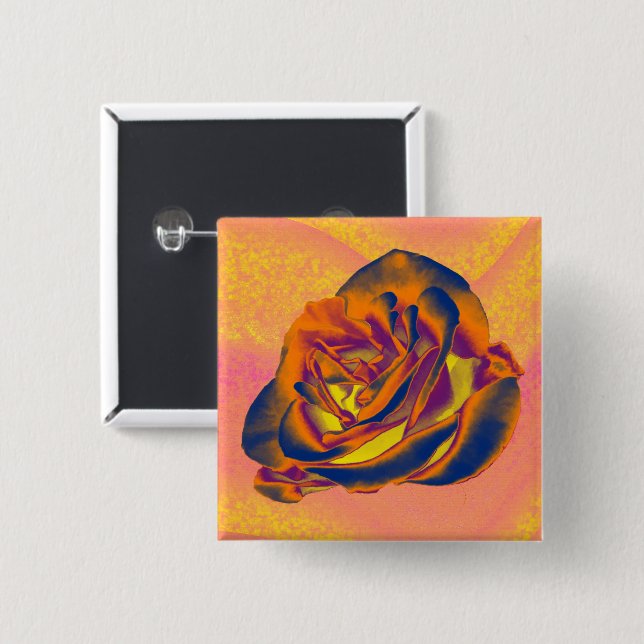 botón Rosa naranja (Anverso y reverso)