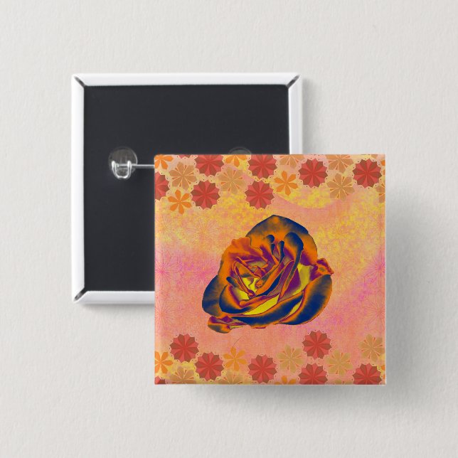 botón Rosa naranja (Anverso y reverso)