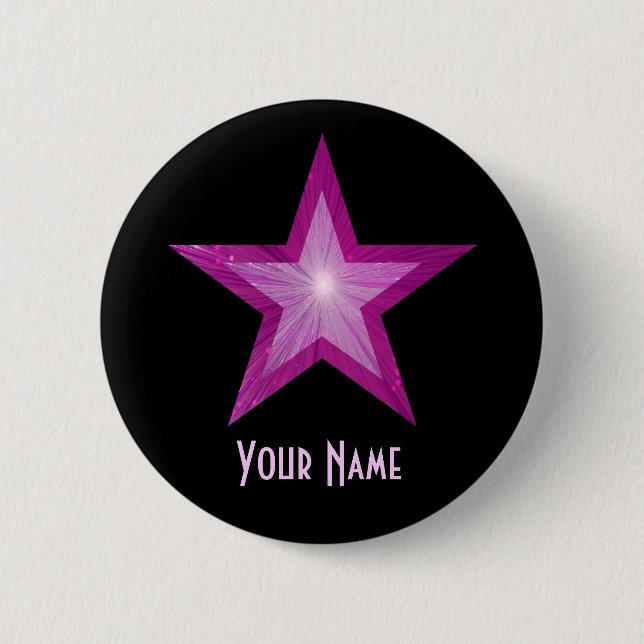 Botón Rosa Star 'Tu nombre' negro (Anverso)