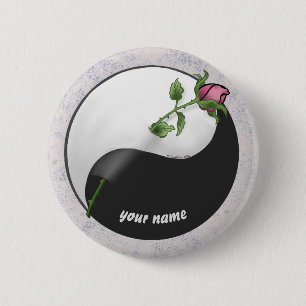 botón Rosa Yin Yang Boda,