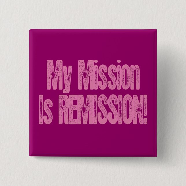 Botón rosado bonito de la remisión del cáncer (Anverso)