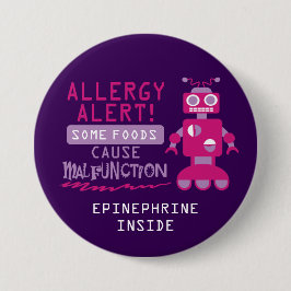 Botón rosado de la alarma de la alergia