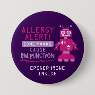 Botón rosado de la alarma de la alergia
