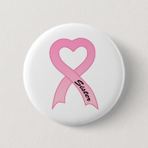 Botón rosado de la cinta de la hermana