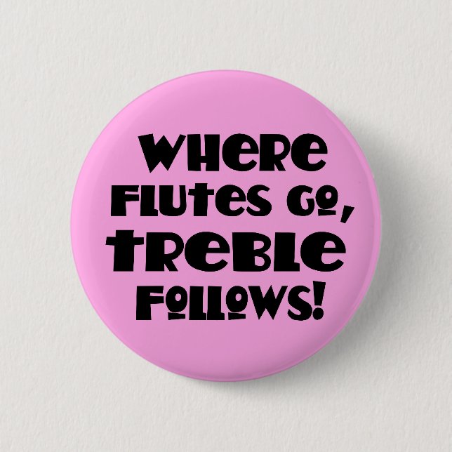 Botón rosado de la música del triple de la flauta (Anverso)