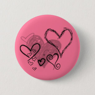 Botón rosado de los corazones