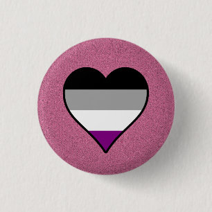 Botón rosado de los corazones asexuales del