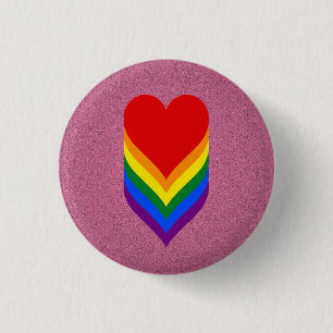 Botón rosado de los corazones del orgullo de LGBT