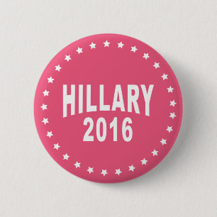Botón rosado de Pinback de la campaña de Hillary