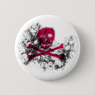 Botón rosado del cráneo del Grunge
