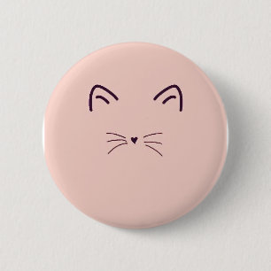 Botón rosado del ~ del gato