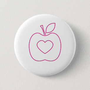 Botón rosado del esquema de Apple de amor