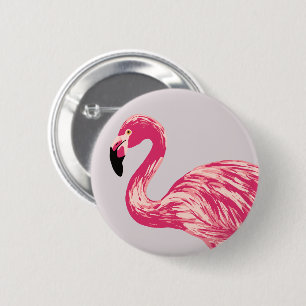 Botón rosado del ilustracion del pájaro del