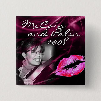 Botón rosado del labio de Sarah Palin