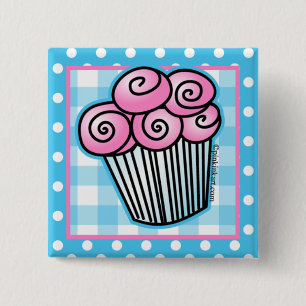 Botón rosado dulce de la magdalena