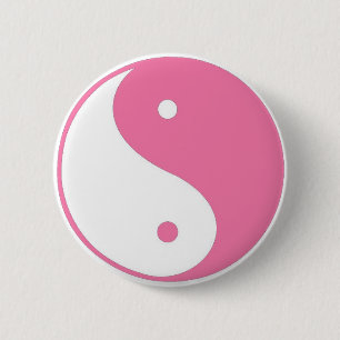 Botón rosado lindo de Yin Yang