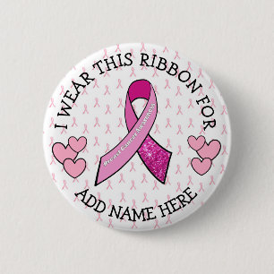 Botón rosado personalizado del cáncer