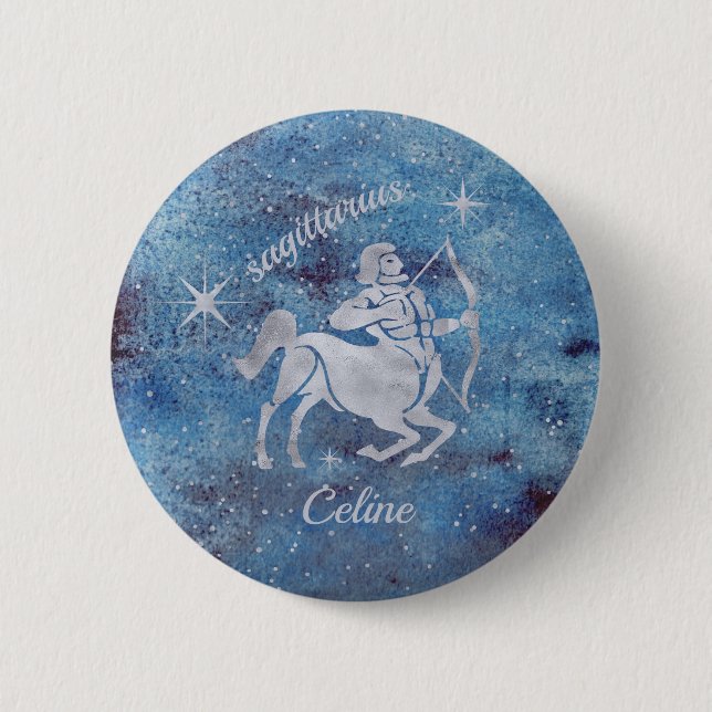botón Rótulo Sagittarius Zodiac (Anverso)