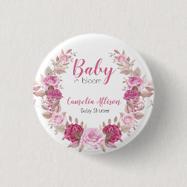botón Rubor Floral Baby Shower Celebration