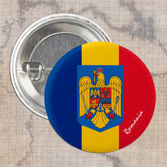 Botón Rumania, moda patriótica de la bandera ruman (Subido por el creador)