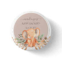 botón Safari de Elefante de Agua Boho