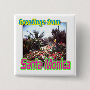 Botón "Saludos desde el Jardín de Santa Mónica"