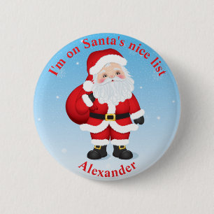 botón Santa Claus Estoy en la lista de Niza de