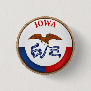 botón Sello de la bandera de Iowa