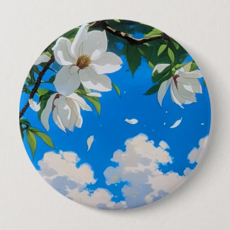 Botón - Serie Floral Magnolia Blanca