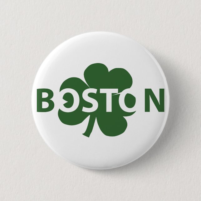 botón Shamrock irlandés de Boston (Anverso)