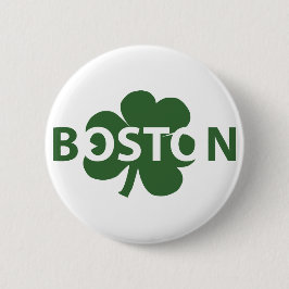 botón Shamrock irlandés de Boston