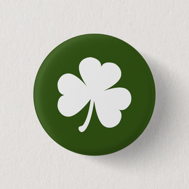 botón Shamrock irlandés de personalizable | Verde  (Anverso)