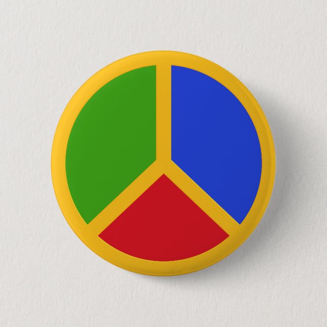 Botón Signo de paz colorida (Anverso)