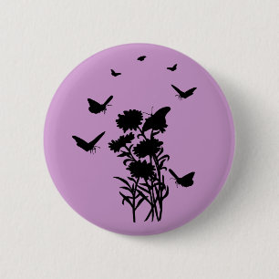 botón Silhouette de mariposas