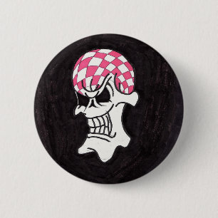 botón Skull del tablero de verificación rosa