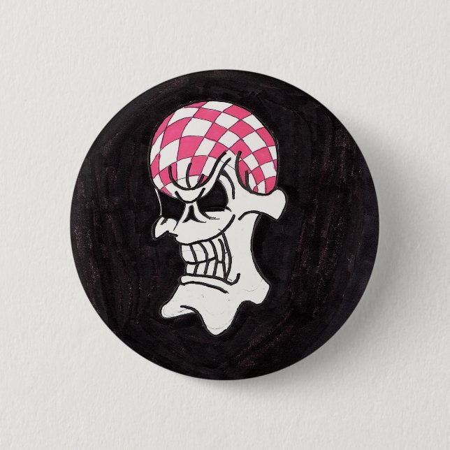 botón Skull del tablero de verificación rosa (Anverso)