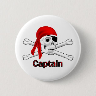 Botón Skull y Huesos del Capitán del Pirata