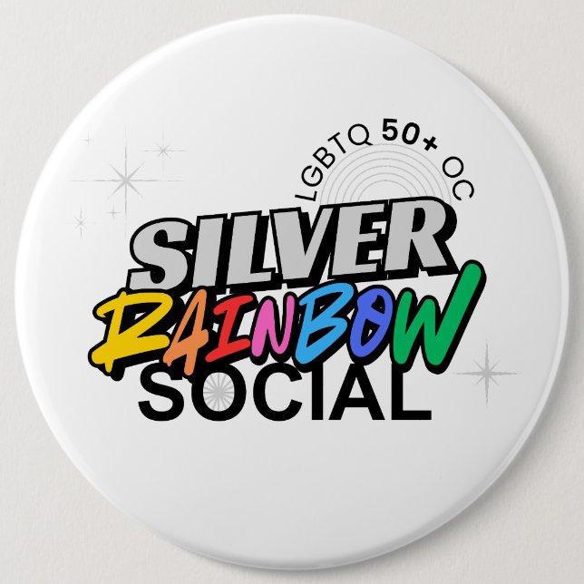 Botón Social Arcoíris Plateado (Anverso)