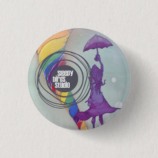 Botón soñoliento 3 del estudio de los pájaros