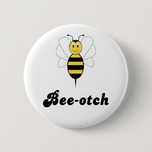 Botón sonriente Bee Bee-otch