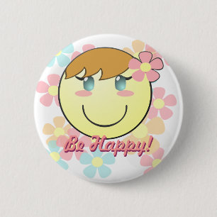 botón Sonriente chica
