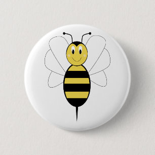 botón Sonriente de abeja de burbujas